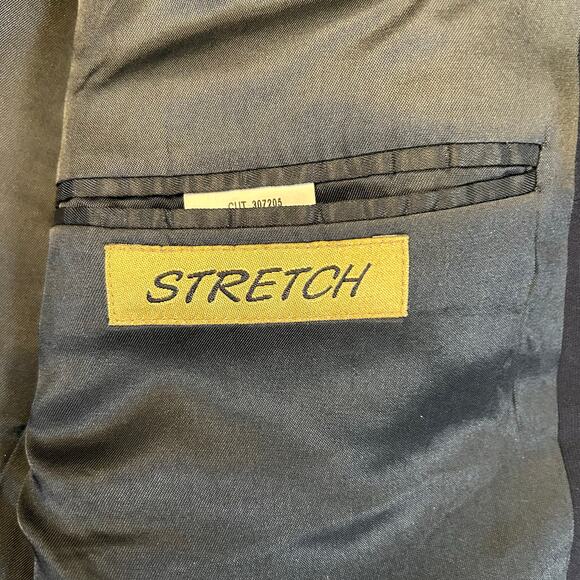 Andrew Fezza Fusion Stretch 100% Worsted Wool Sport Coat Blazer 48R Dark Blue - Picture 6 of 10